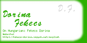 dorina fekecs business card